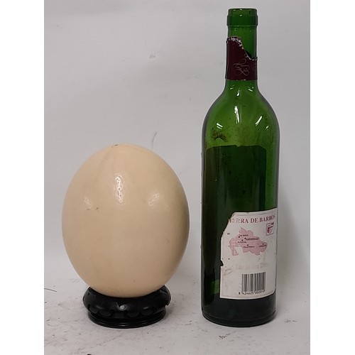 102 - Ostrich Egg on stand, 18cm high