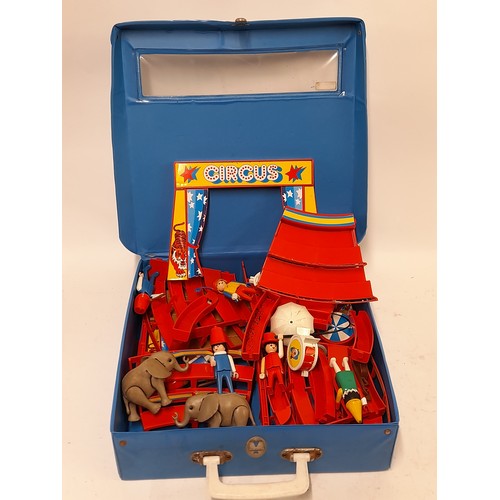 103 - Playmobile plastic case with contents of a Circus set