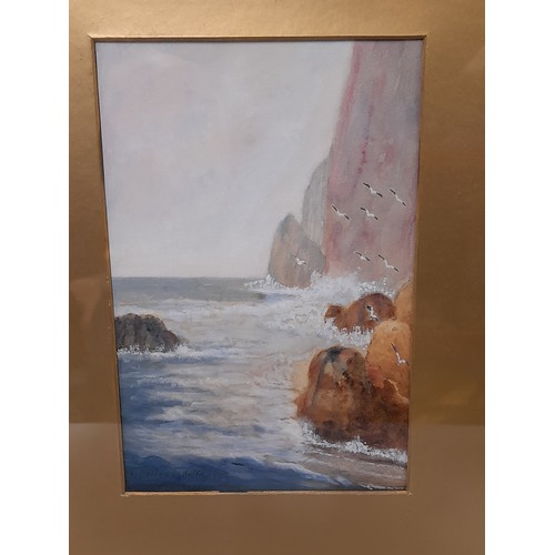 120 - Pair of Watercolour Coastal scenes signed H Dolland Hulke 1903, 30cm x 40cm