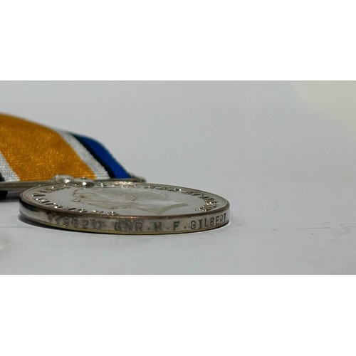 289 - Pair of WW1 full size Medals on ribbon to include, Victory medal and British war Medal (x2) Named to... 