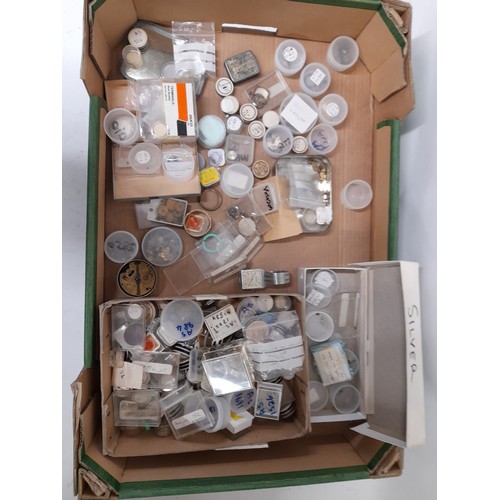 138 - Quantity of watch parts and storage boxes