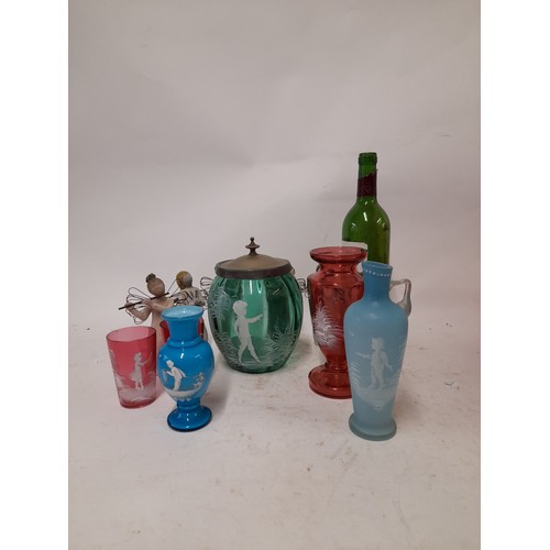 141 - 6 Clay Figures and 6 Glass items,    (12)