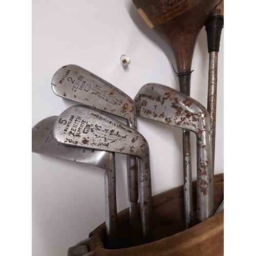 143 - Vintage Golf Bag and Clubs