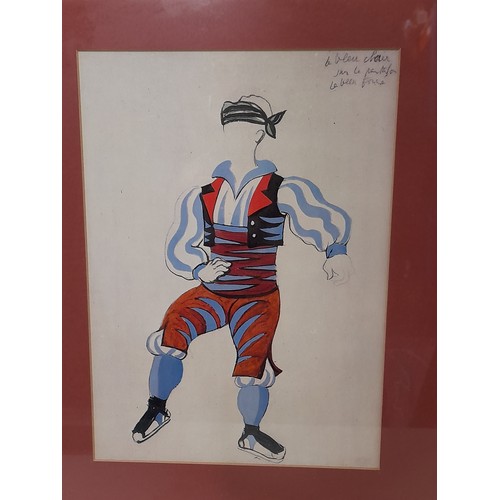 144 - Framed and Glazed Print of a Man Dancing, 32cm x 39cm