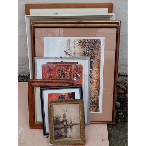 304 - 8 Framed pictures and 2 frames,    (10)