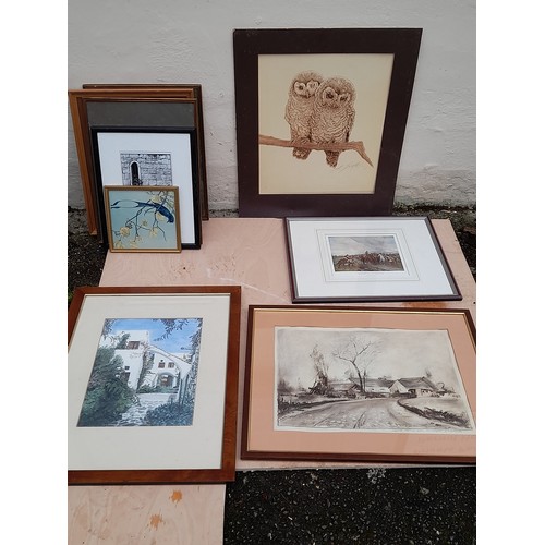 305 - 15x Framed and Glazed Pictures of various sizes and 1 x unframed       (16)