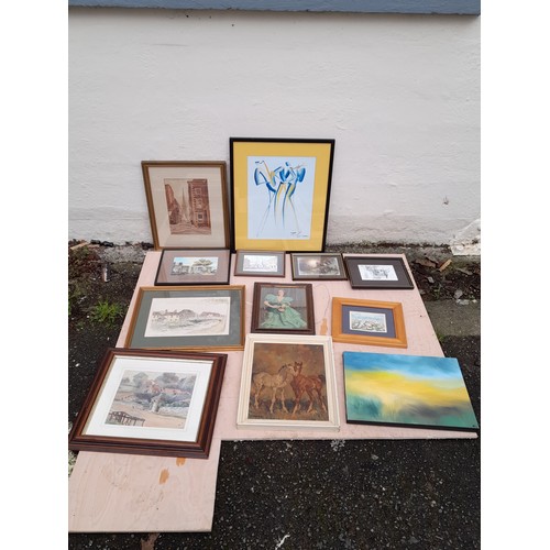 306 - 12 x Framed and Glazed pictures of Various sizes