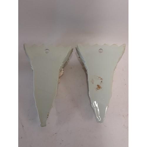 476 - Pair of China Wall Pockets, 20cm x 14cm