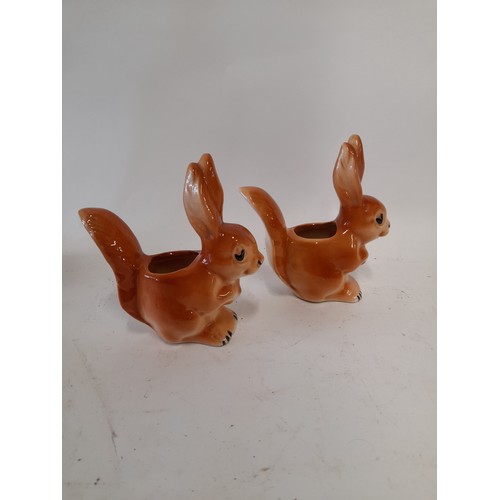 477 - Pair of Ceramic Animal Vase, 13cm high