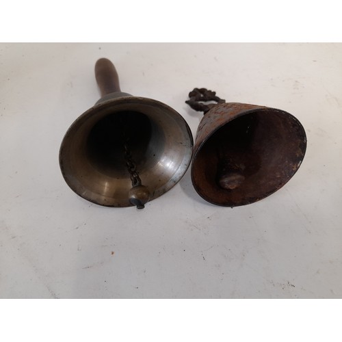 489 - 2 x Vintage Bells, tallest 15cm high