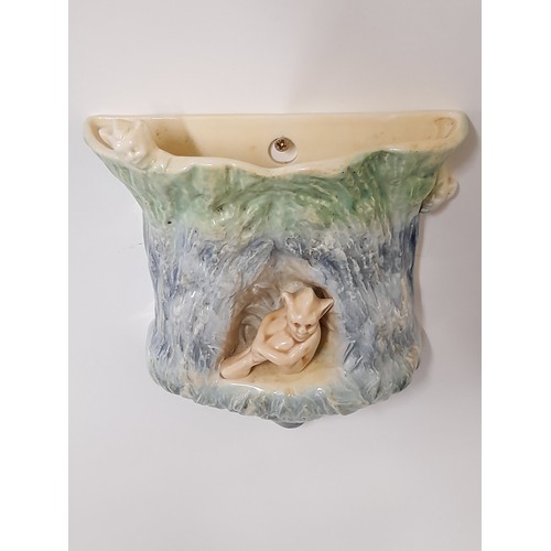 301 - Sylvac Ware, Wall Pocket with pixies, 21cm high x 17cm wide