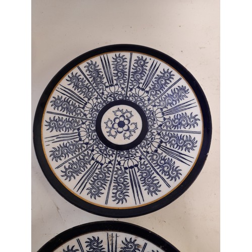 506 - 2 x Blue and White Plates possibly Coalport Royal Lilly, 20cm diameter