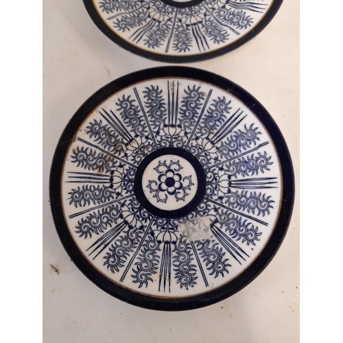 506 - 2 x Blue and White Plates possibly Coalport Royal Lilly, 20cm diameter