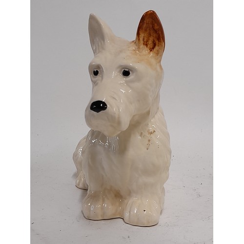 332 - Large Possibly Beswick white Terrier, 17cm high x 20cm long