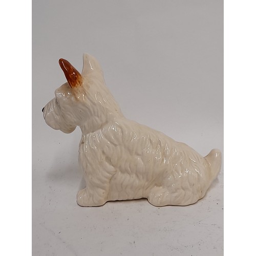 332 - Large Possibly Beswick white Terrier, 17cm high x 20cm long