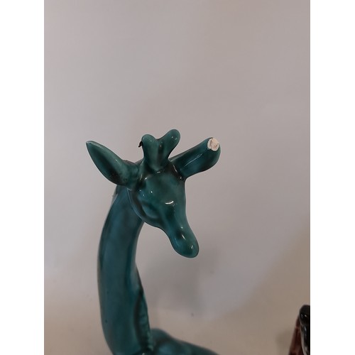 341 - 2 x Ceramic animals, Giraffe and a Terrier, GIRAFFE 24cm high