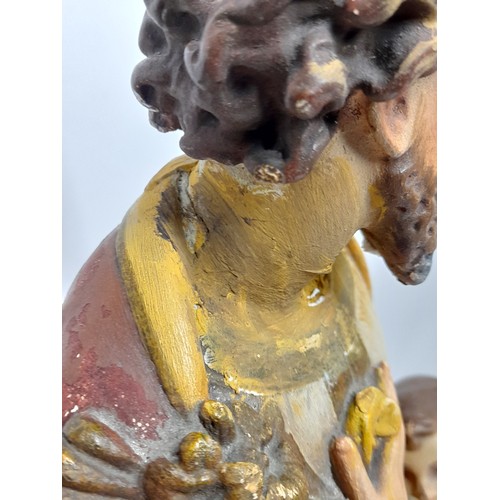 520 - Large Plaster Religious Figure of St Joseph and Child, 62cm high