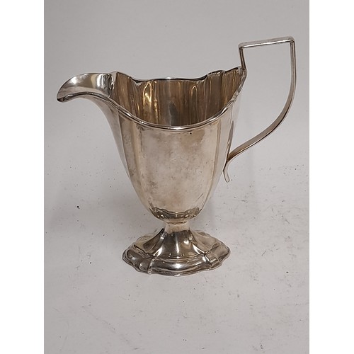 558 - Silver coloured Jug with Worn Mark, 14cm high