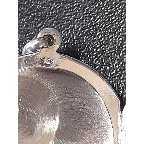 583 - Small Silver Locket Stamped 925 with 'through the keyhole' view of topless woman