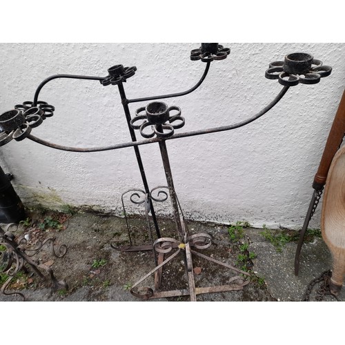 638 - Wrought Iron Pair of Candle Holders (welding required) 100cm high x 70cm wide