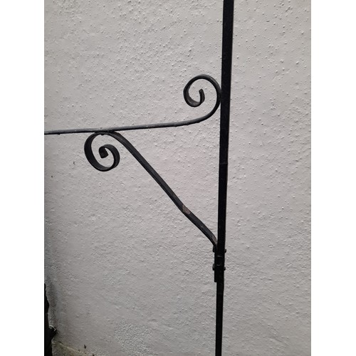 641 - Wrought Iron Lamp Stand, 168cm high x 44cm wide