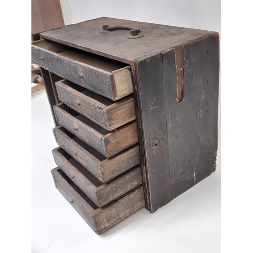 655 - Small engineers Chest with 6 Drawers 36cm x 19cm x 30cm