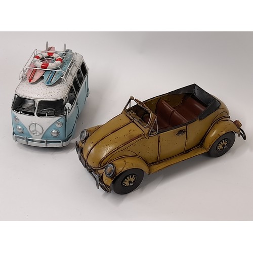 665 - 2 x Metal VW Vehicles for display, longest 30cm