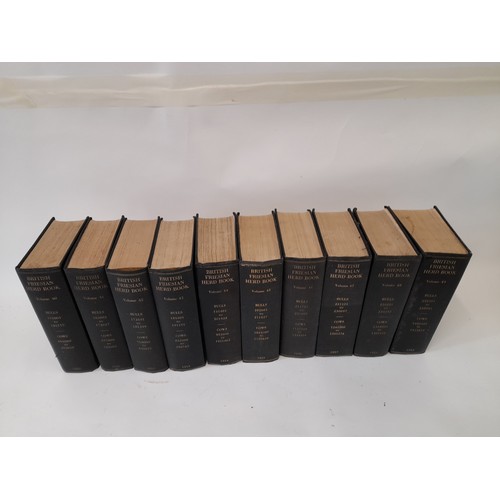 684 - 10 x Volumes British Friesian Herd Book covering 1950 to 1959. Volume numbers 40-49