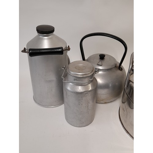 700 - 3 Alloy utensils to include T.POT and 2 x swing handle containers with a Stainless Steel Olive Oil D... 