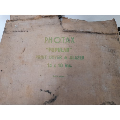 705 - Large Quantity of Glass photographic Plates with 2 vintage Photo print drier/glazers