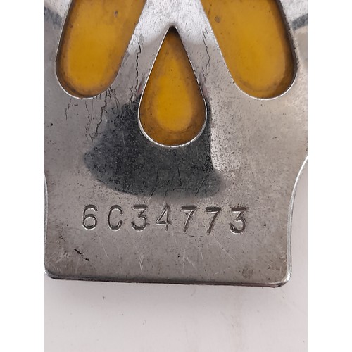 196 - AA Car Badge 11cm x 9.5cm serial number 6C34773