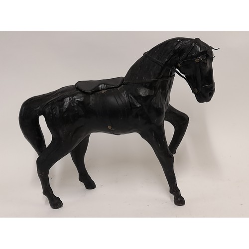 198 - Leather Horse Figure, 32cm x 27cm