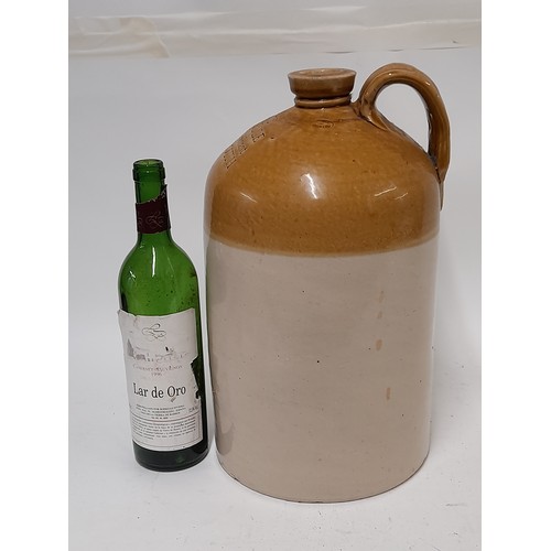 206 - Local Interest Stoneware Jug embossed Wm Hurdle Weymouth, 37cm high