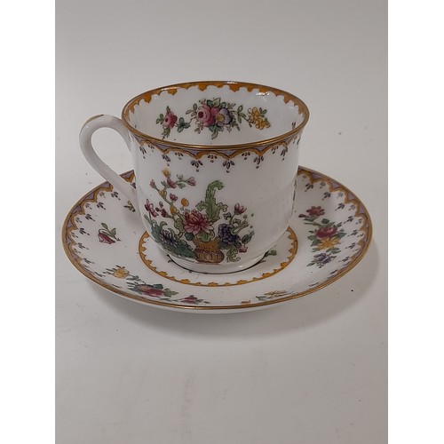 217 - Spode Copeland China, 7 Cups and 3 saucers 'Peplow' manufactured for Harrods Ltd.       (7)