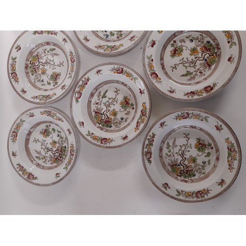 225 - 8 x Antique Ironstone Indian Tree Dishes, 19.5cm diameter