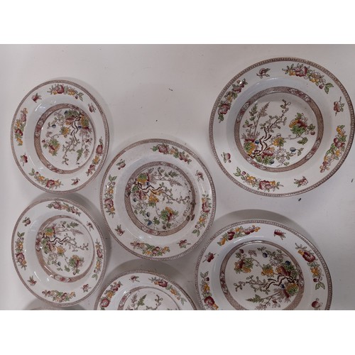 225 - 8 x Antique Ironstone Indian Tree Dishes, 19.5cm diameter