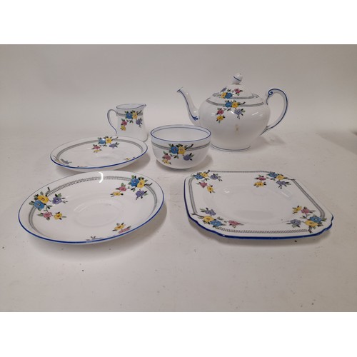 229 - 6 x Tuscan China, 'Plant' items to include Tea Pot, 2 Saucers Sugar Bowl, Jug and square Plate.     ... 