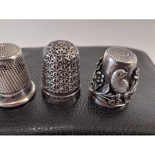 170C - 5 x Silver Thimbles