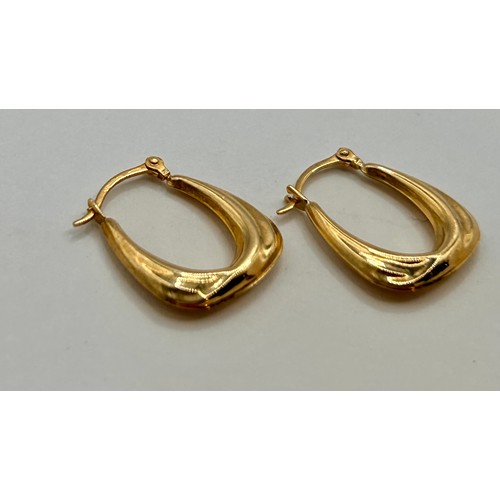 161 - Pair of 9Ct Gold Hallmarked Earrings. 1.5cm x 1cm. Total 0.55Grams.