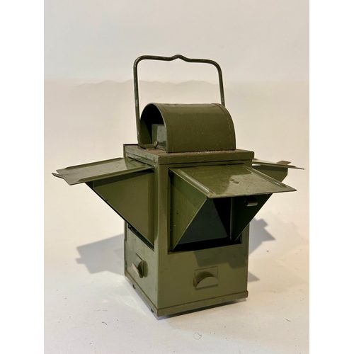 507 - Belgium Military Issue Signal Lamp. 21cm x 8cm x 8cm.