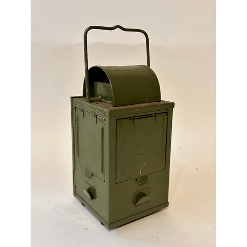 507 - Belgium Military Issue Signal Lamp. 21cm x 8cm x 8cm.