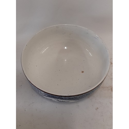 403 - Large Royal Bonn blue and white Bowl, 24.5cm diameter x 10.5cm high