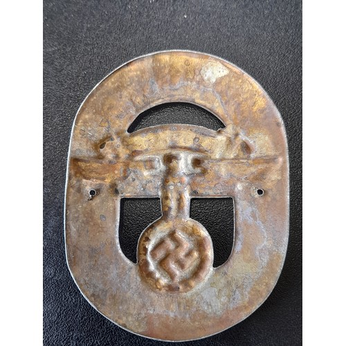 413 - German WW11 style NSKK Motor Staffel pressed Alloy Badge, 7.5cm x 5.5cm