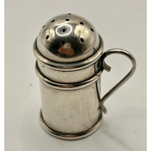 258 - Silver Hallmarked Pepper Caster. 3.5cm x 3cm, 6.9Grams.