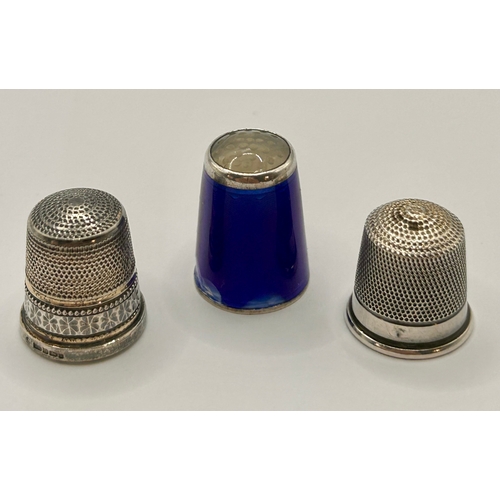 260 - Three Decorative Thimbles To Include Two Silver Hallmarked And Other Sterling Silver Stamped 925 Ena... 