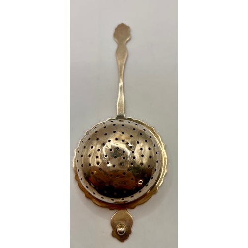 274 - Silver Hallmarked Tea Straining Spoon. 14cm x 4.5cm, 25.9Grams.