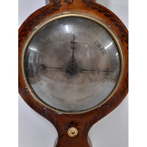 286 - Antique Banjo Barometer, 96cm x 25cm