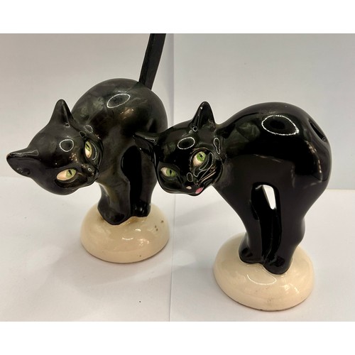 566 - Two Vintage Goebel German Letter Opener With Base In The Form Of A Ceramic  Black Cat. Marked Kt 123... 