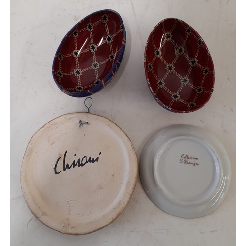 56 - 3 x Collectables to include Egg shaped Trinket Box, plaster Plaque and ceramic pin Dish