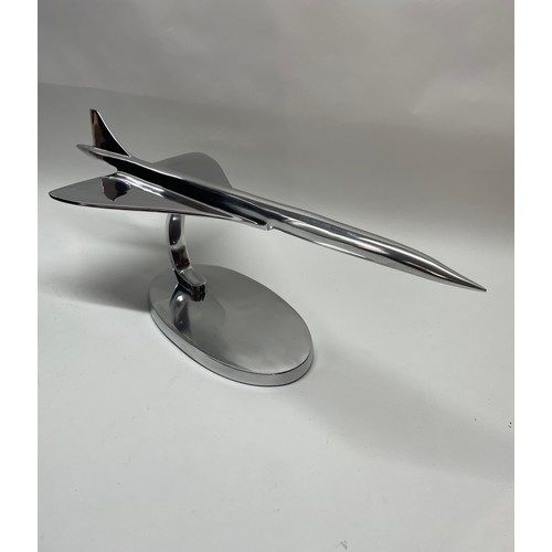53 - Large Polished Aluminium Model Of Concord. 62 cms Long